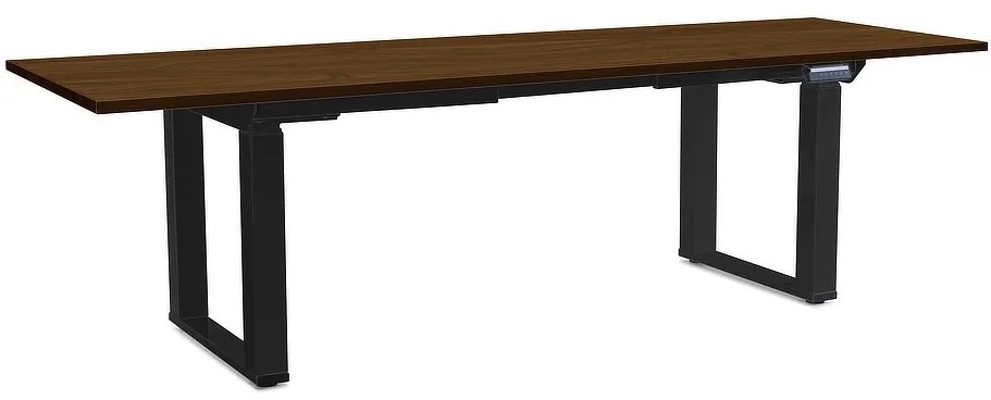 OfficeTech Strong állítható magasságú asztal 240 x 80 cm, fekete alap, dió