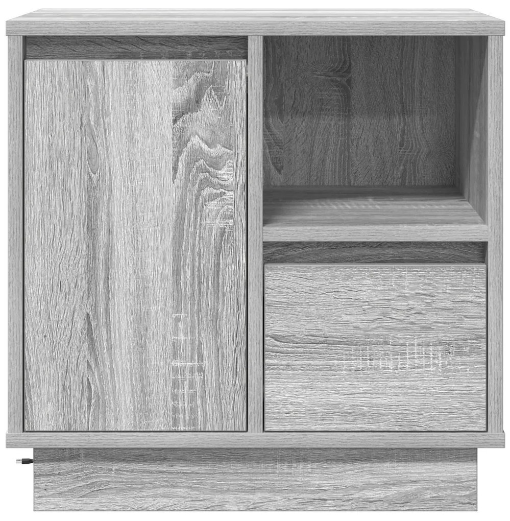 Éjjeli szekrény LED világítással 2 db Szürke Sonoma 50x34,5x50 cm