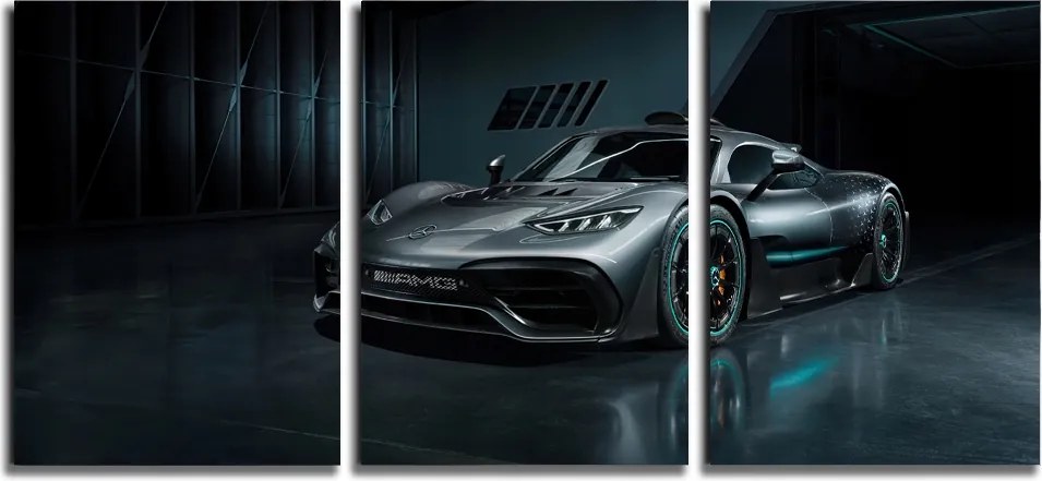 Mercedes sportautó falikép 3 db triptichon ajándék 40x90 cm