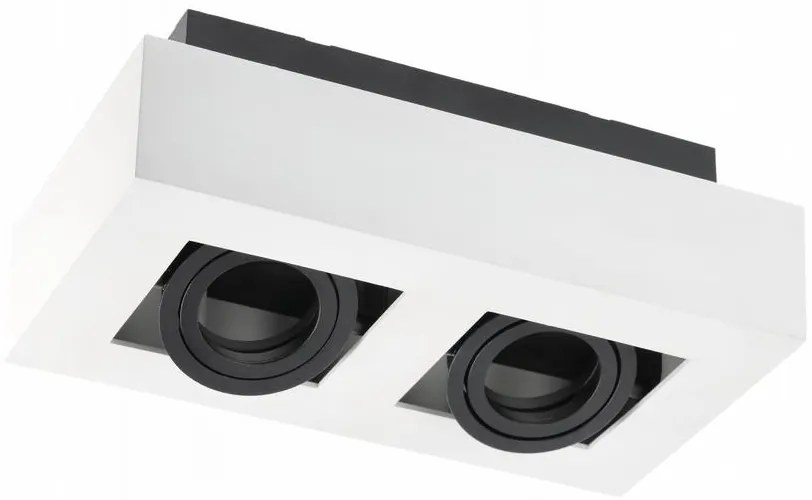 Lámpa Mennyezeti lámpatest ASTER, AC220-240V, 50/60 Hz, GU10, max.50W, IP20, alumínium, dupla, fehér