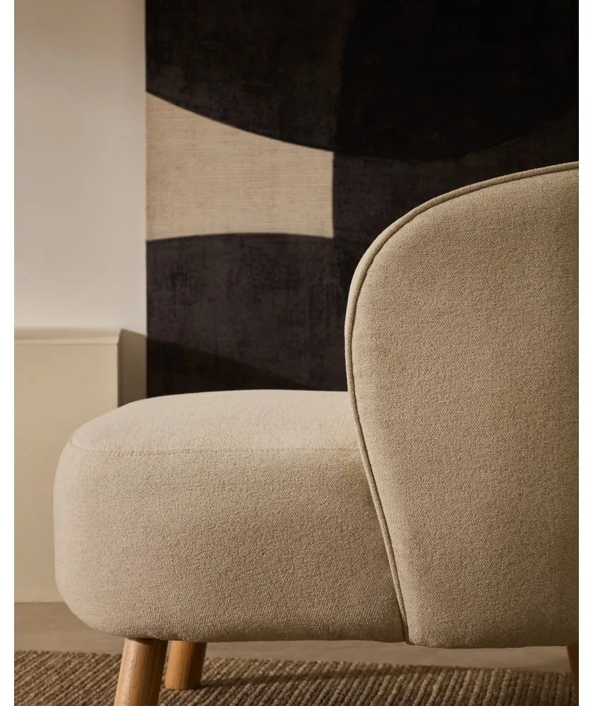 Krémszínű zsenília fotel Ulit – Kave Home