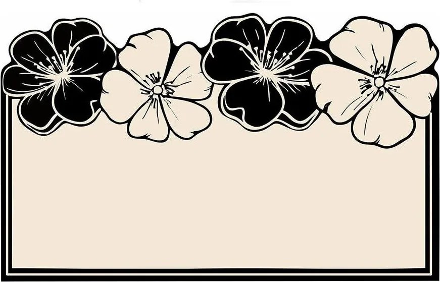 Fekete-krémszínű fürdőszobai kilépő 60x100 cm Morpho – Foutastic