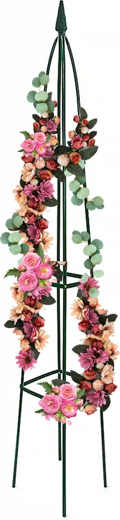 Kerti pergola Fém Piramis Kúszónövény Támasz Rózsa 200 cm