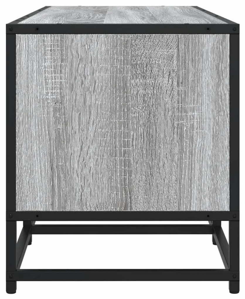 szürke sonoma színű szerelt fa és fém TV-szekrény 100x35x41 cm