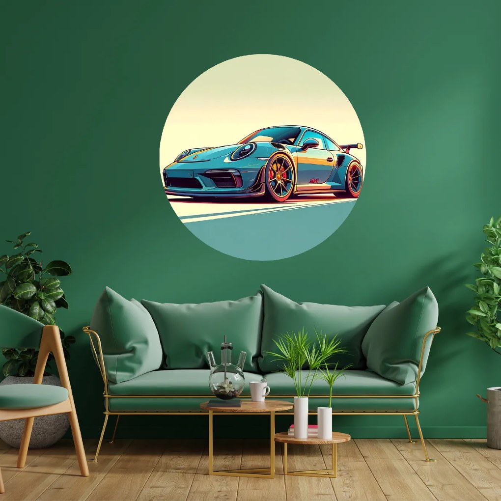 PIPPER. Kör alakú falmatrica "Porsche 911" Méret: 60cm