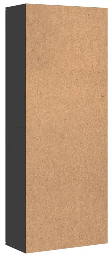 Fekete szerelt fa magasszekrény 70 x 35 x 180