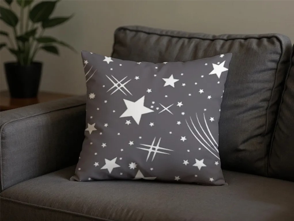 2 db mikroszálas díszpárnahuzat szett NIGHT SKY 45x45 cm, szürke