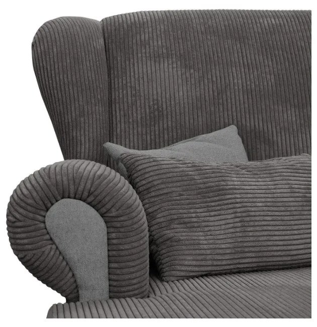 Szürkésbarna kordbársony fotel Lord – Ropez