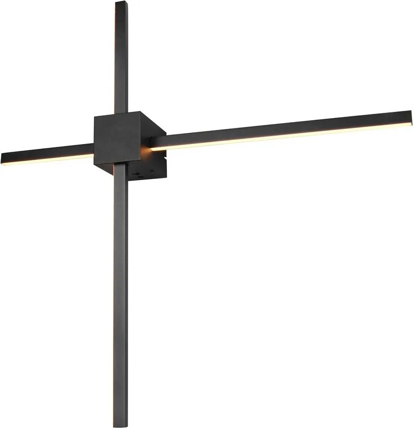 Matt fekete LED dimmelhető fali lámpa Cassino – Trio