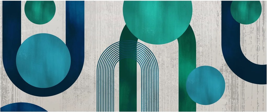 Kép - Vonalak és kör alakzatok (120x50 cm)