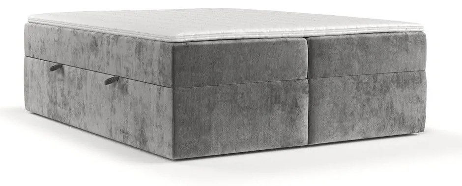 Szürke ágyneműtartós boxspring ágy 160x200 cm Yoko – Maison de Rêve