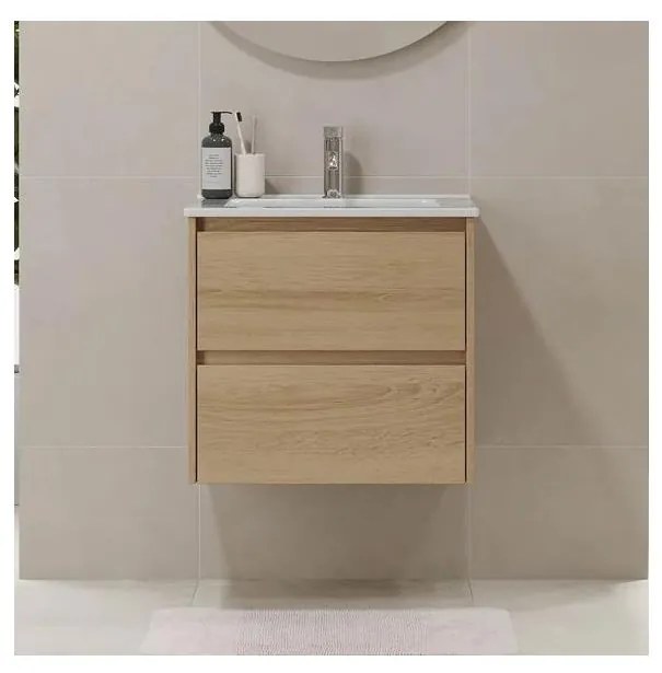 MOLDE 60 cm fürdőszobai szekrény mosdóval, tölgy