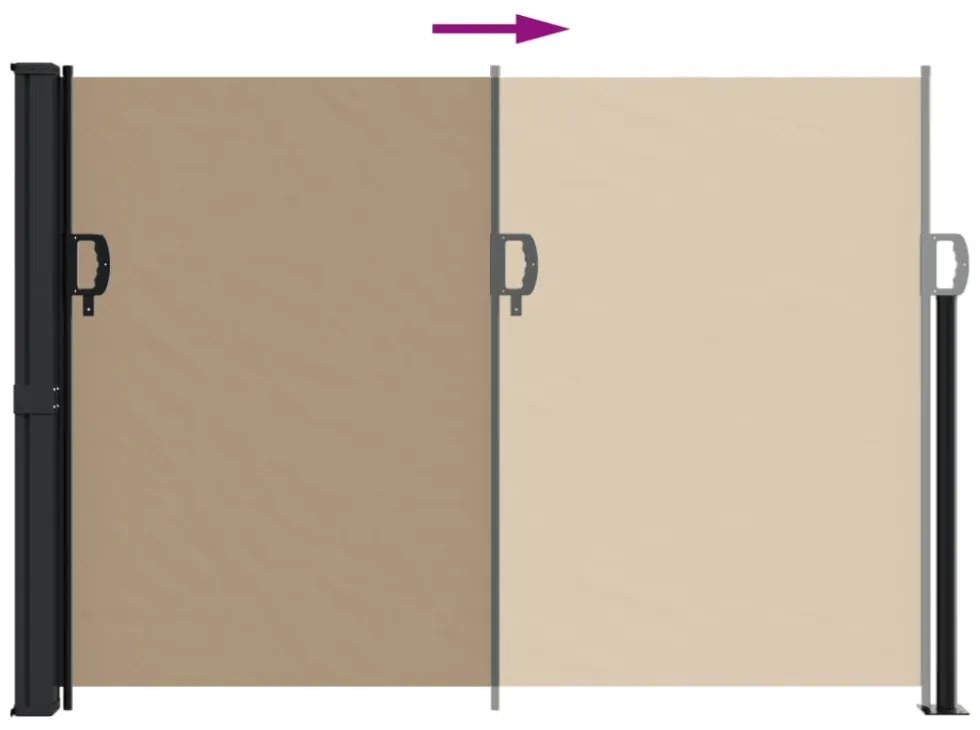 tópszínű behúzható oldalsó napellenző 140 x 300 cm