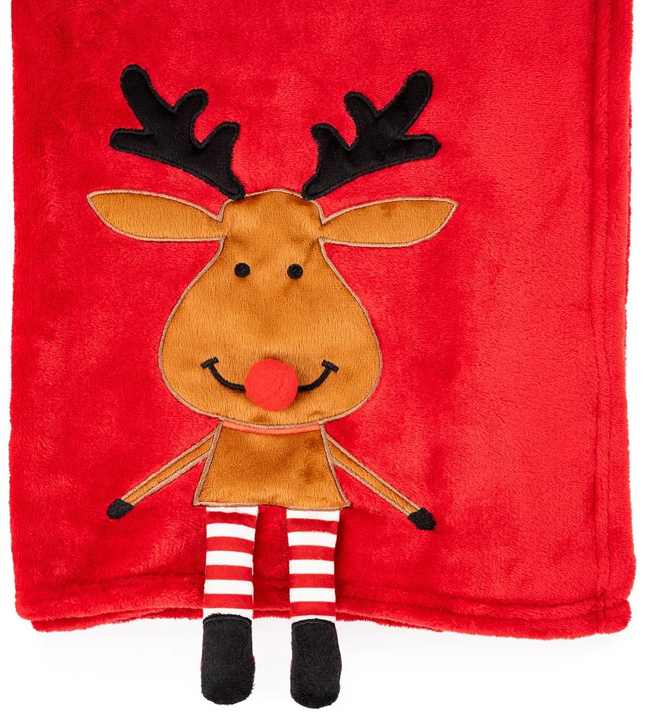 4Home Happy Reindeer karácsonyi takaró, 150 x 200 cm