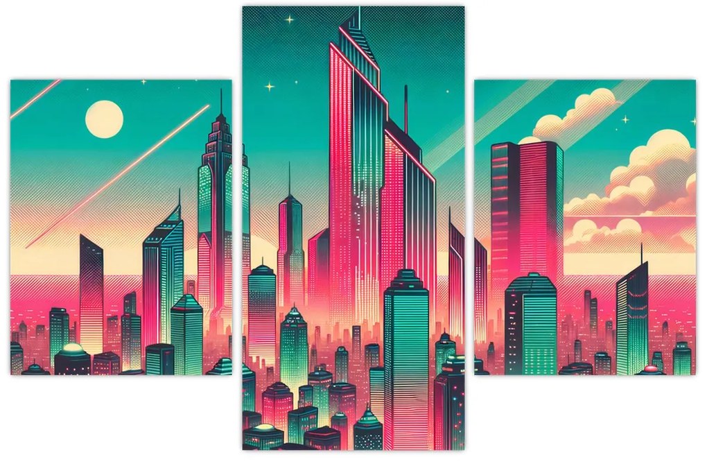 Kép – Nagyváros pop-art stílusban (90x60 cm)