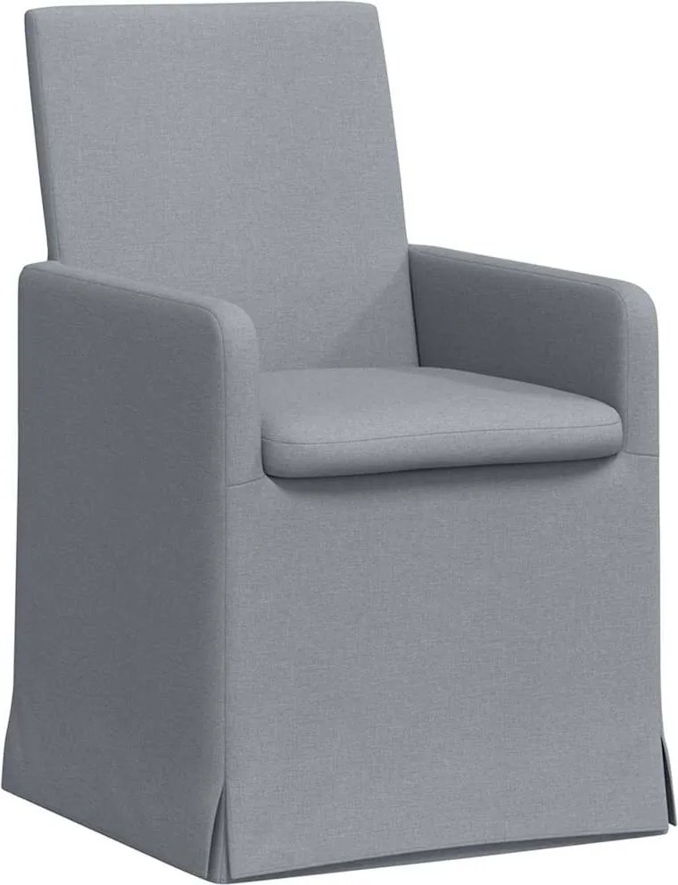 vidaXL Étkező Székek 2 pcs Világosszürke 57 x 67 x 95 cm szövet
