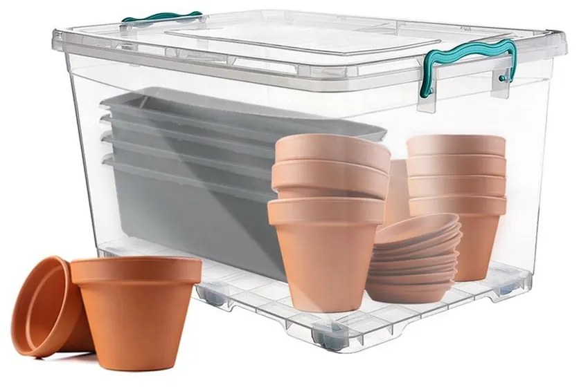 Orion műanyag tárolódoboz kerekeken, 80 l , L