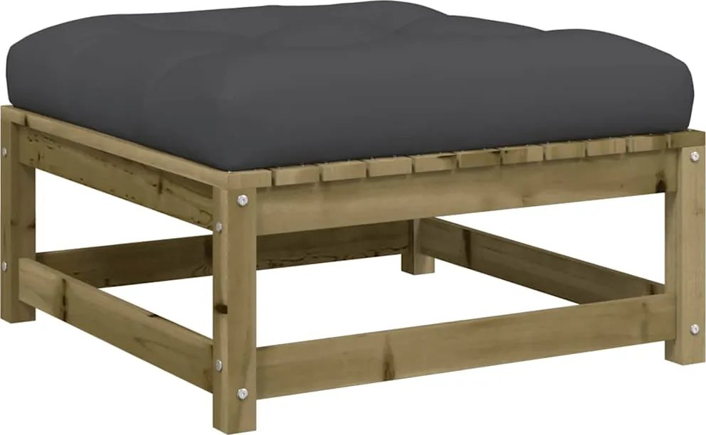 vidaXL impregnált fenyőfa kerti lábzsámoly párnával