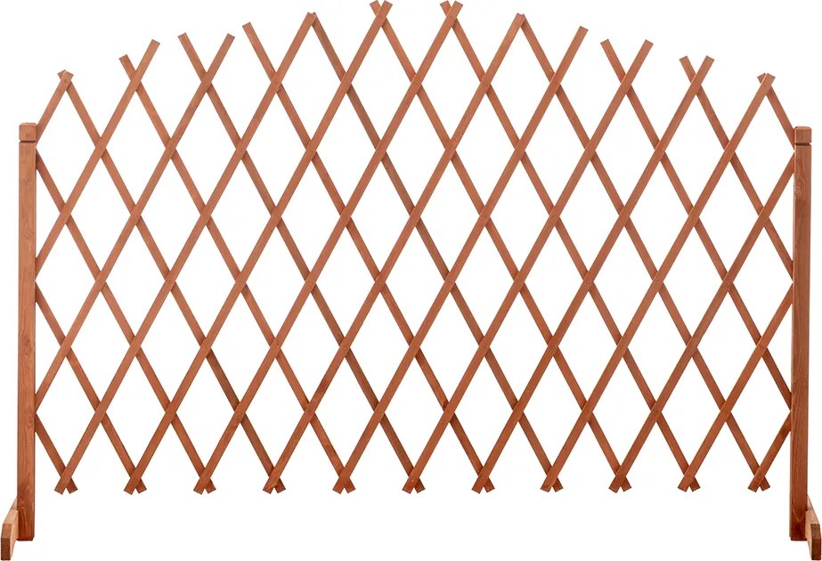 Rácsos térelválasztó panel, barna/fa, 250 cm, KEJLY