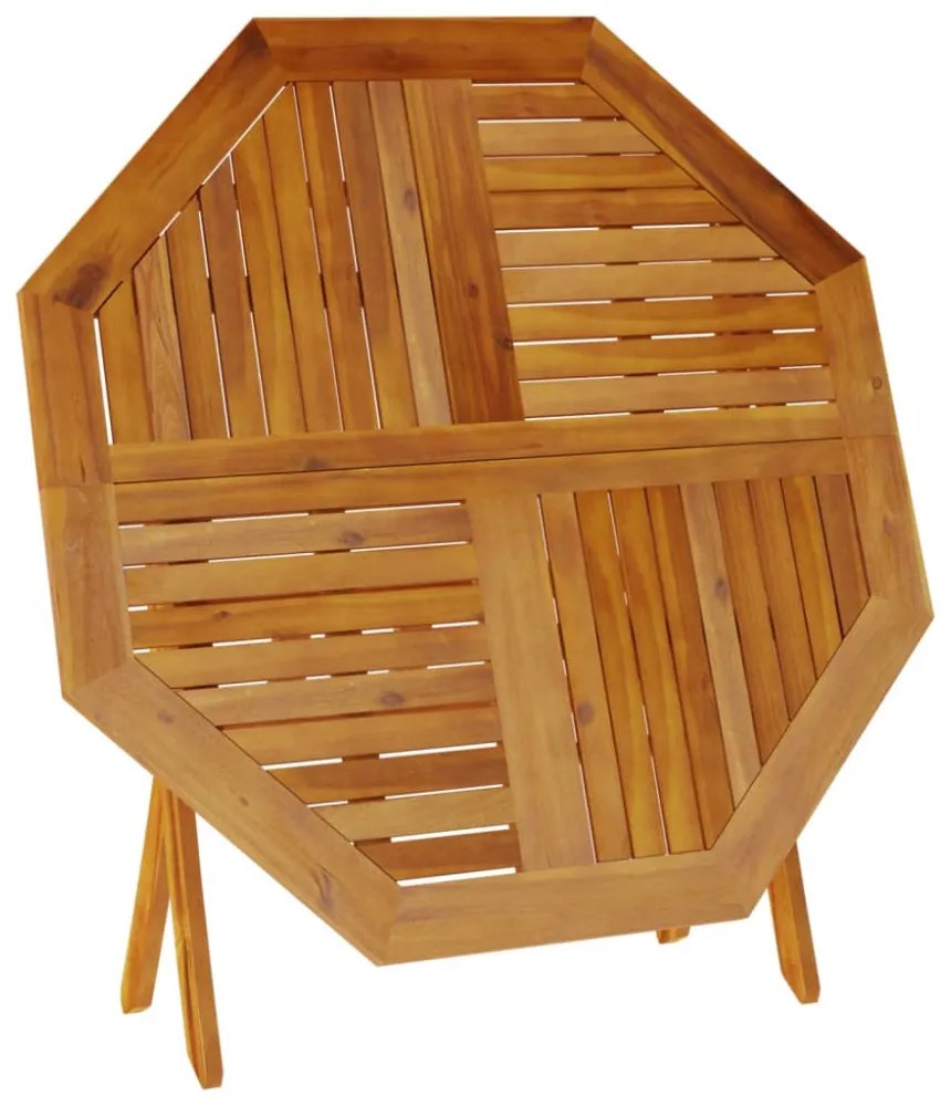 tömör akácfa összecsukható kerti asztal Ø110x75 cm