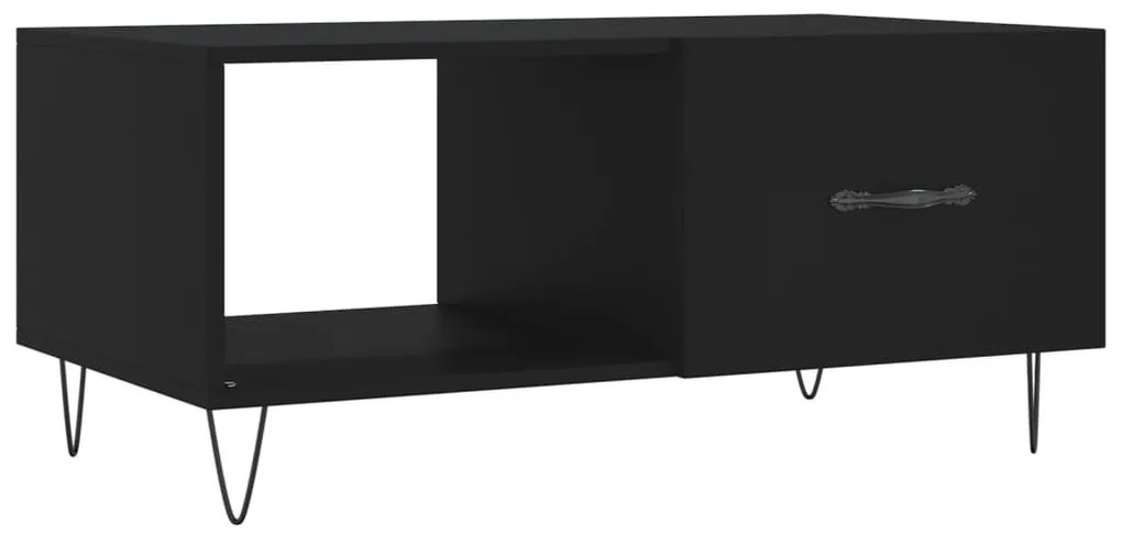 Fekete szerelt fa dohányzóasztal 90 x 50 x 40 cm