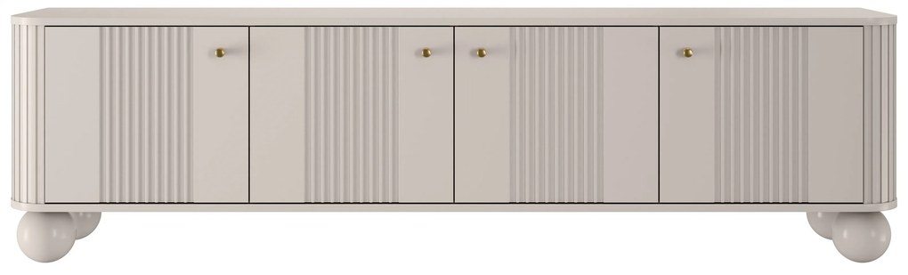 Vesper 4D tévéállvány 187 cm – kasmír / arany fogantyúk / gömb alakú lábak