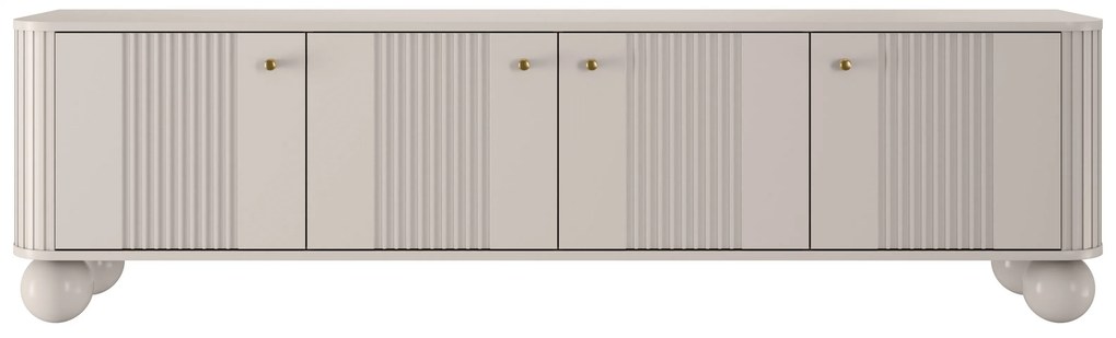 Vesper 4D TV szekrény 187 cm - kasmír / arany fogantyúk / gömb alakú lábak