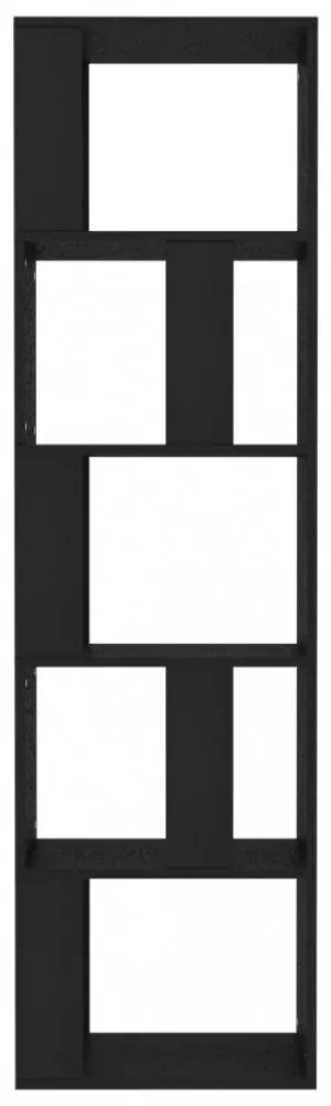 fekete szerelt fa könyvszekrény/térelválasztó 45 x 24 x 159 cm