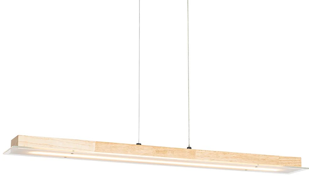 Rusztikus fa lógólámpa LED-del és érintős fényerő-szabályzóval - Platina