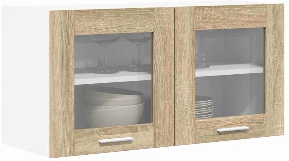 Függő szekrény Riga Sonoma tölgy és fehér 80 x 31 x 40 cm