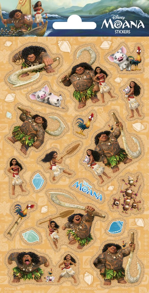 Disney Vaiana Ready csillámos matrica