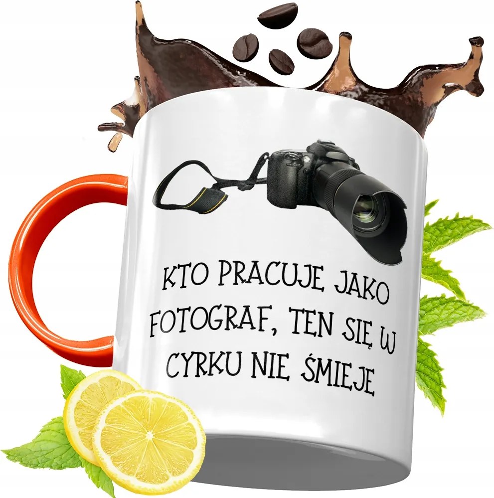 Narancssárga Bögre Fotósnak Ajándék fényképes nyomtatással