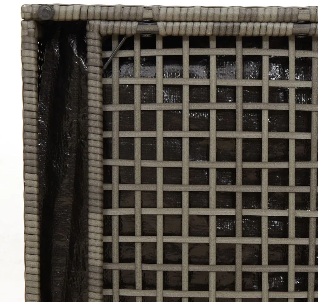 Kültéri Tárolódoboz Szürke és Sötétszürke Rattan Nagy Tárolás