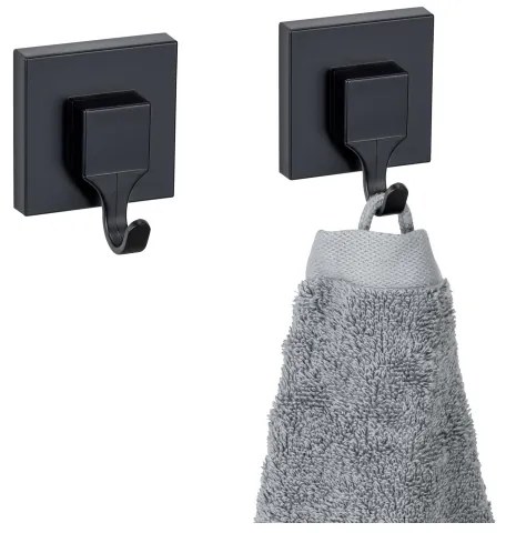 WENKO 71448800 - VACUUM-LOC QUADRO ED kampó, 6x7 cm, fekete