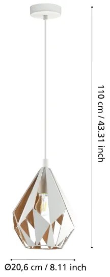 Eglo 43001 - Csillár zsinóron CARLTON 1xE27/60W/230V