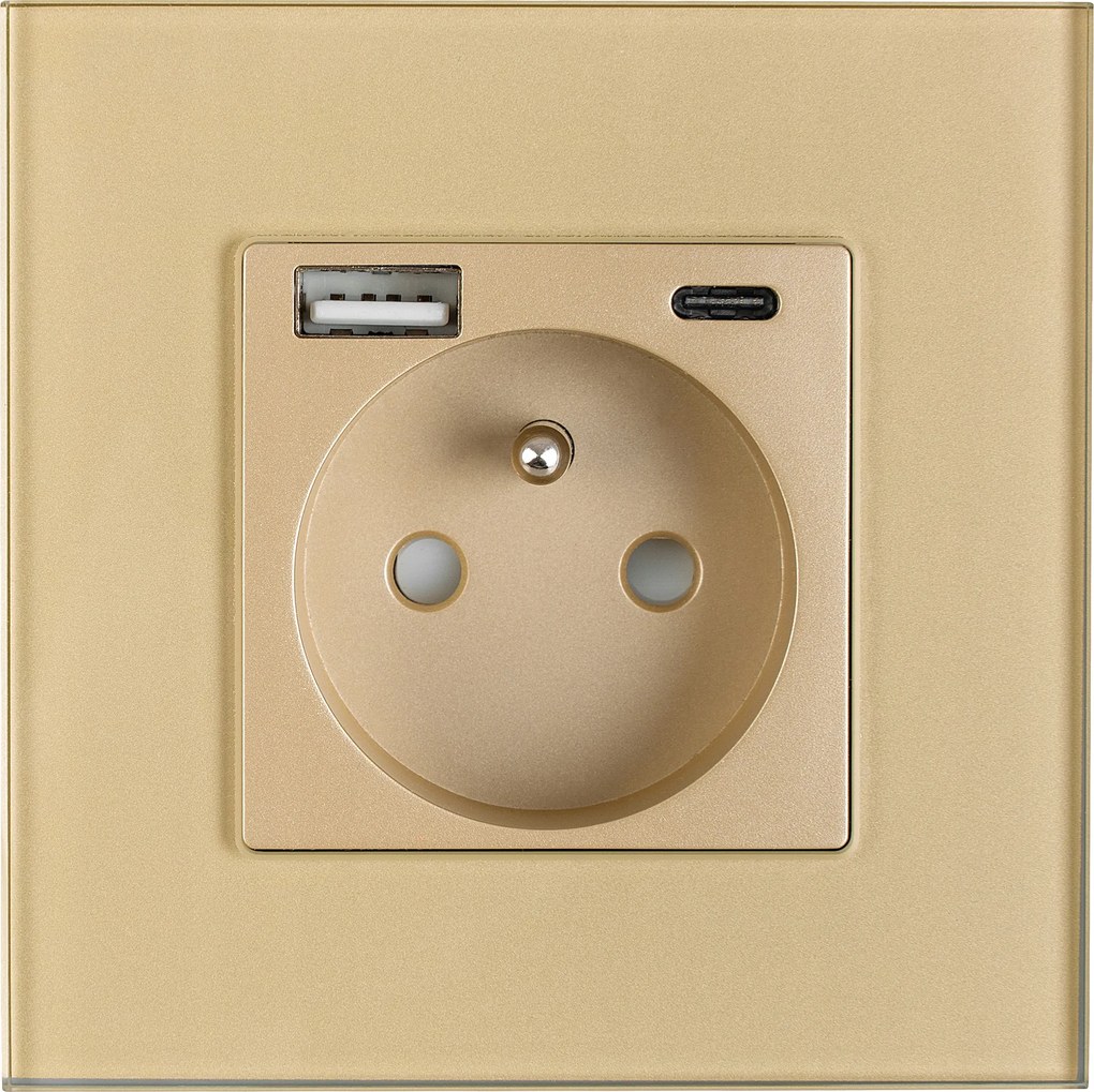 Aljzat tűvel Üveg Arany Dupla Usb töltő 2.4A A+c Miuun