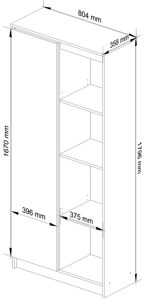 Regál Rehana II (fehér + szonoma tölgy). 1069800