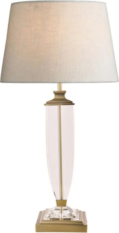 LAURA ASHLEY 3599058-Q CARSON Kristály Asztali lámpa Antik sárgaréz, Fehér B22 IP20