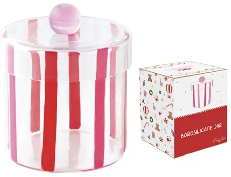 Karácsonyi Üveg cukorkatároló 9x9,5 cm díszdobozban Christmas Twist
