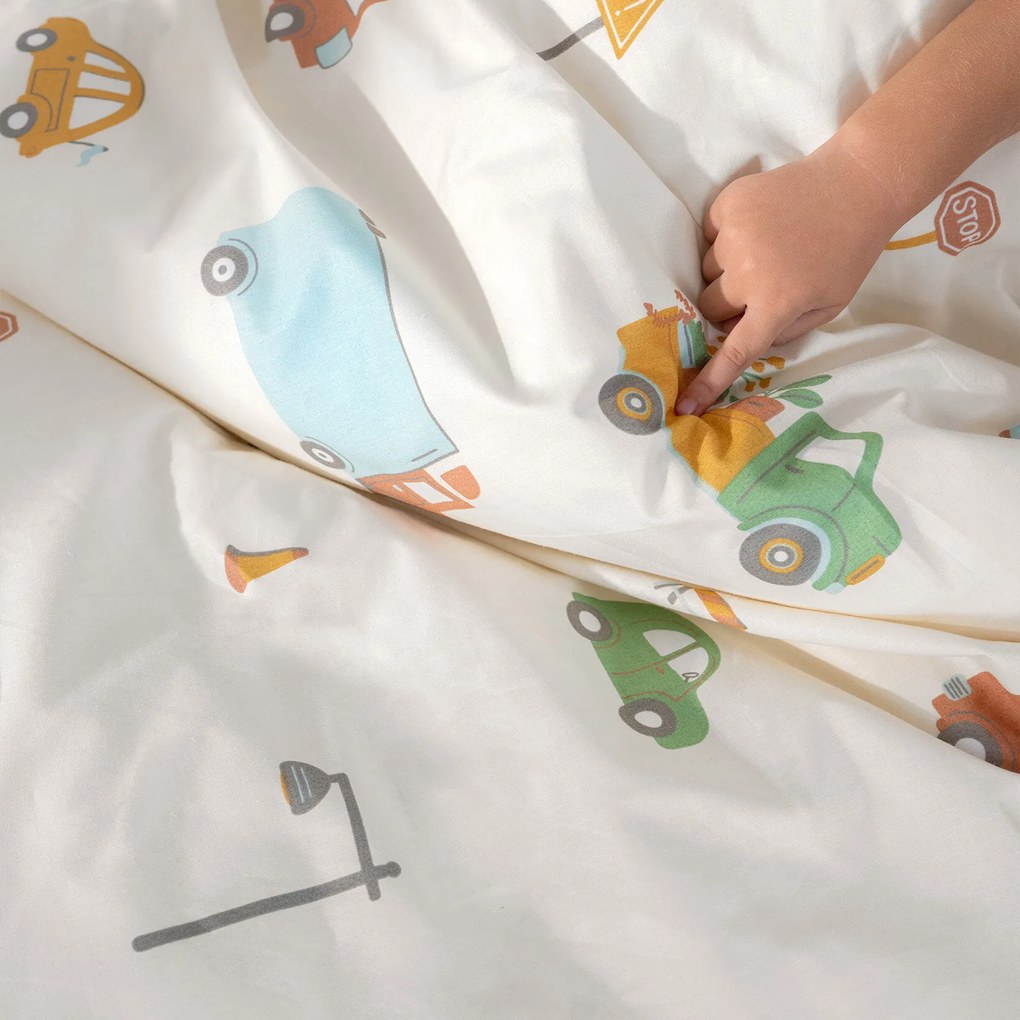 Goldea gyermek pamut párnahuzat - az autók világa 40 x 40 cm