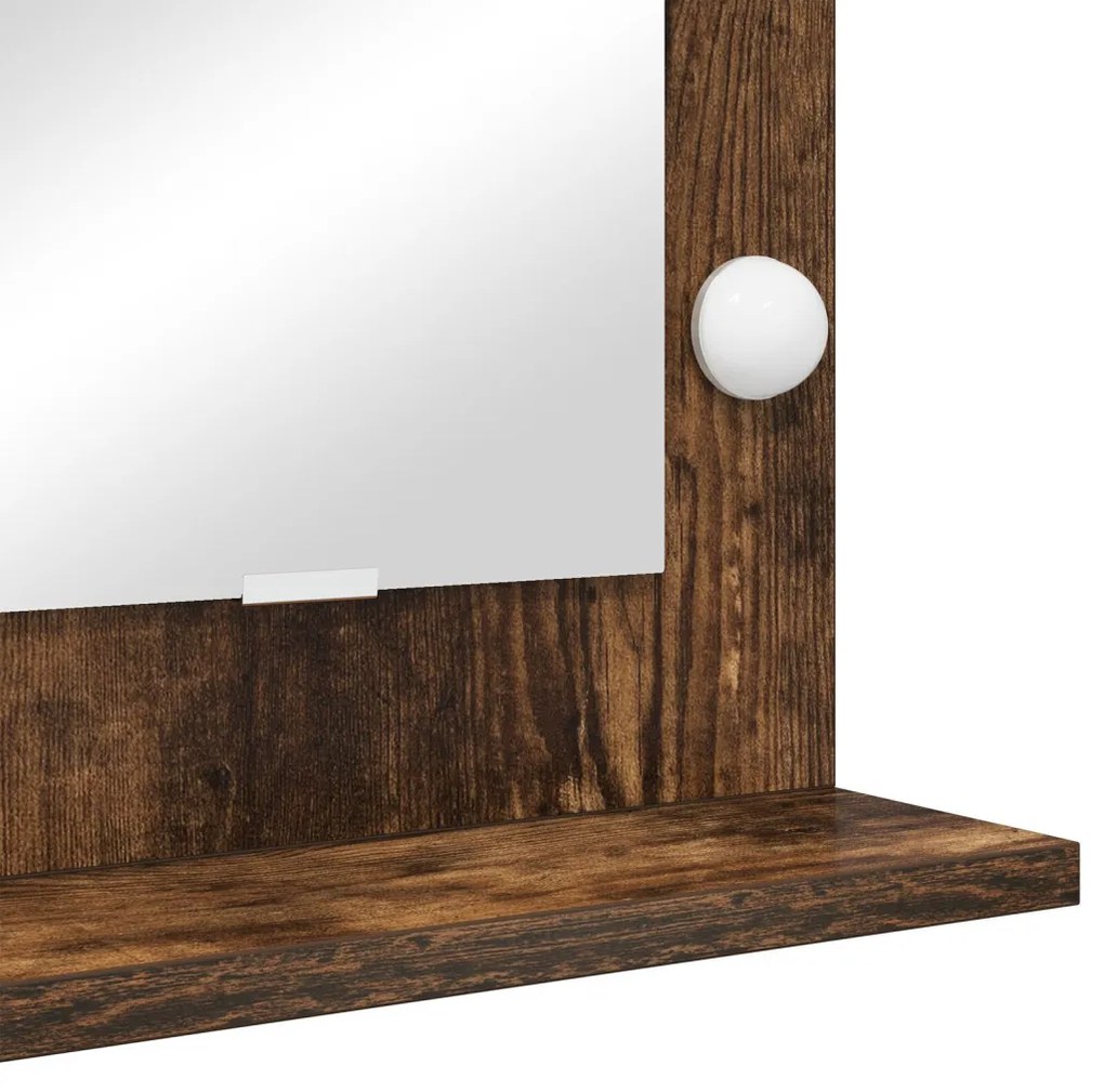 pipere tükör Füstölt tölgy Fa, Üveg 100 x 55 x 18 cm Pipere tükör