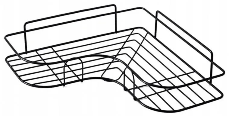Sarok fürdőszobai polc fúrás nélkül NEO, fekete