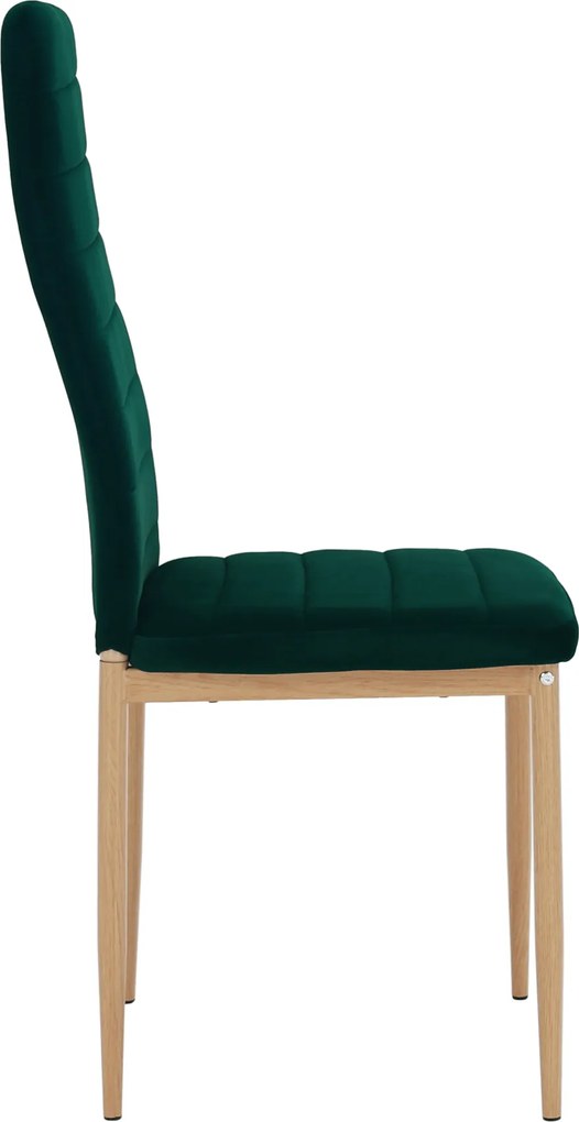 Szék, smaragd Velvet szövet/tölgy, COLETA NOVA