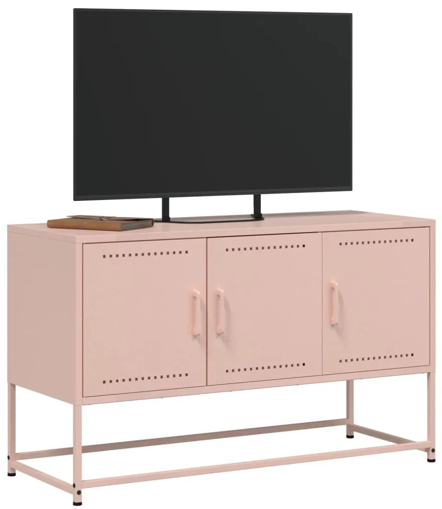 rózsaszín acél TV-szekrény 100,5x39x60,5 cm