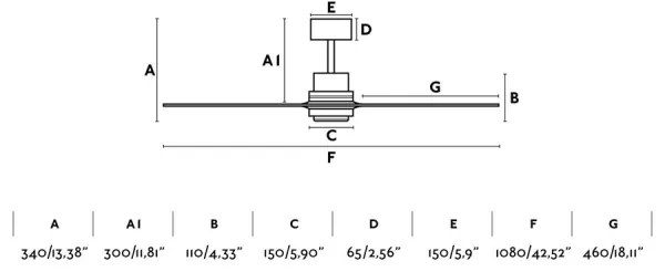 FARO 33508DC - Mennyezeti ventilátor MINI LANTAU króm/barna átm. 108 cm + távirányító