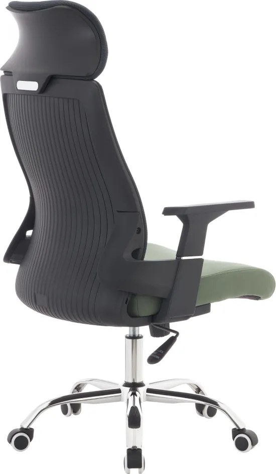 Irodai szék, sötétszürke/zöld/króm, teherbírás 150 kg, HOLGER