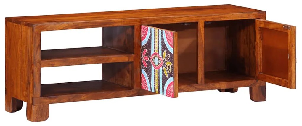 tömör akácfa többszínű TV-szekrény 110x30x40