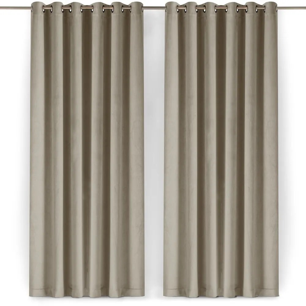 Bézs bársony dimout (részleges sötétítő) függöny 400x175 cm Velto – Filumi
