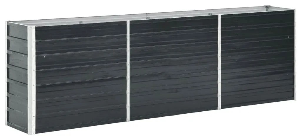 vidaXL antracitszürke horganyzott acél kerti magaságyás 240x40x77 cm