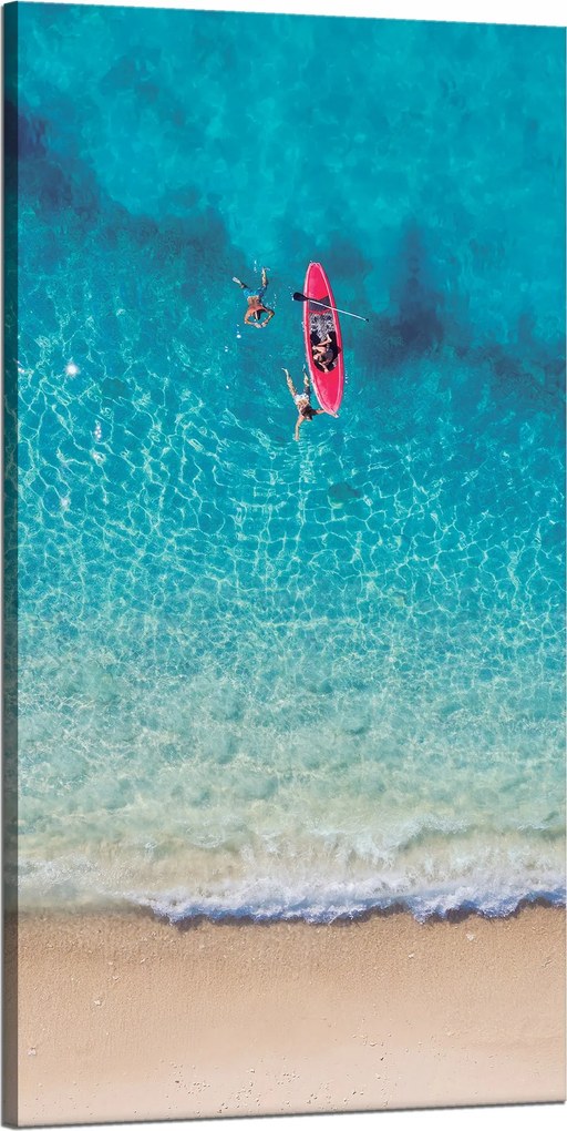 Vászonkép Kajak Tengerpart Emberek Pihenés 60x120 cm Ideális ajándék